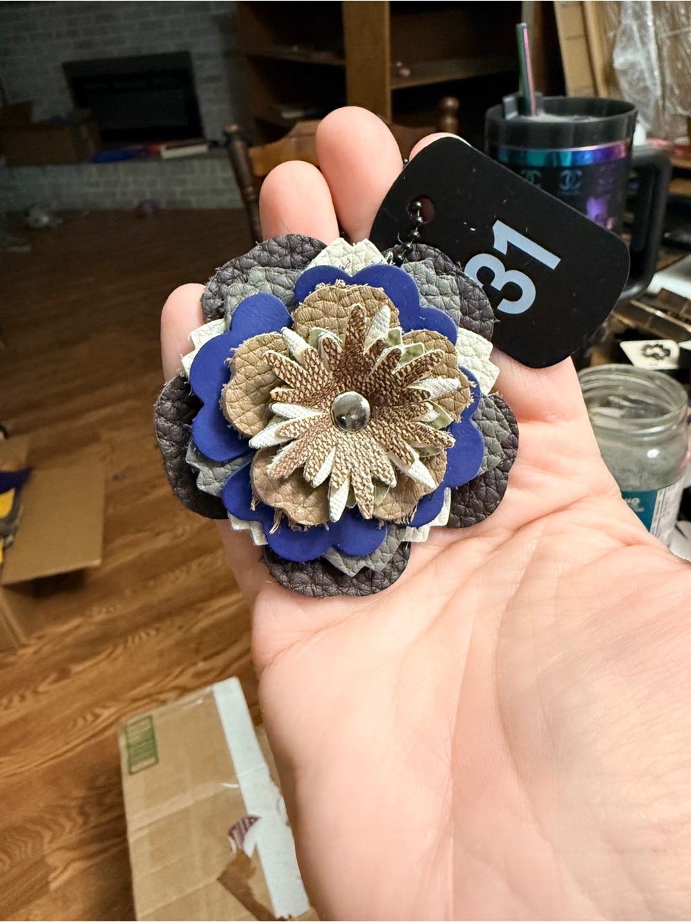 Handmade Floral Bag charm